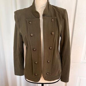 Tommy Hilfiger Vintage Green Military-Style Double-Breasted Blazer